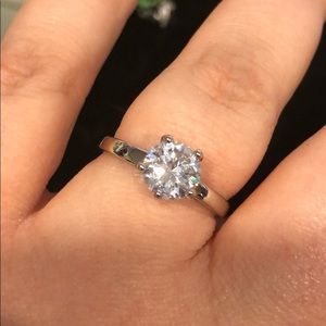 Gorgeous 925 Silver Engagement Bridal Ring CZ 11